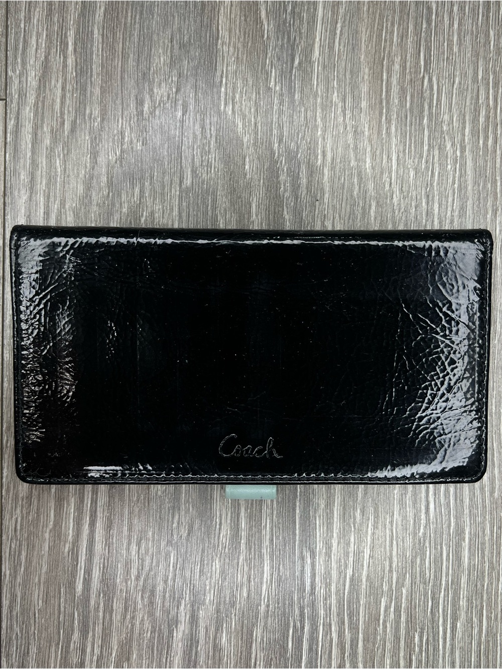 Vintage Coach Ashley Collection Black Leather Checkbook Wallet Organizer